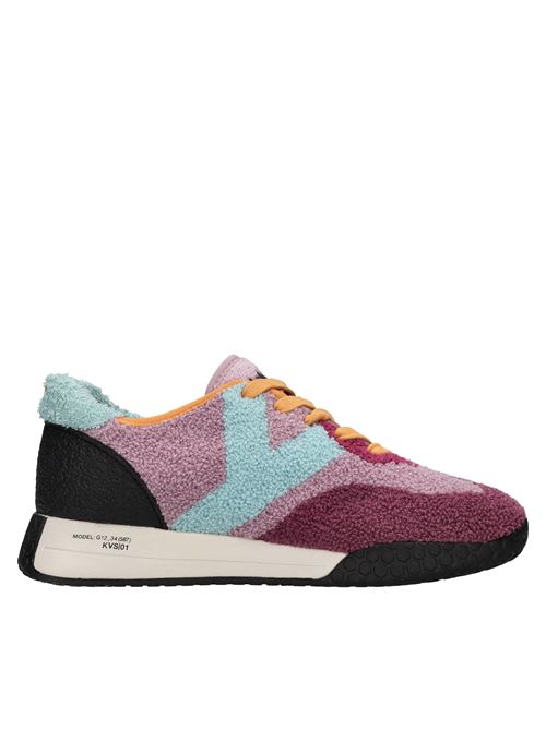 Sneakers vintage in pelliccia floccata KEH NOO | KW9724VIOLA-ROSA